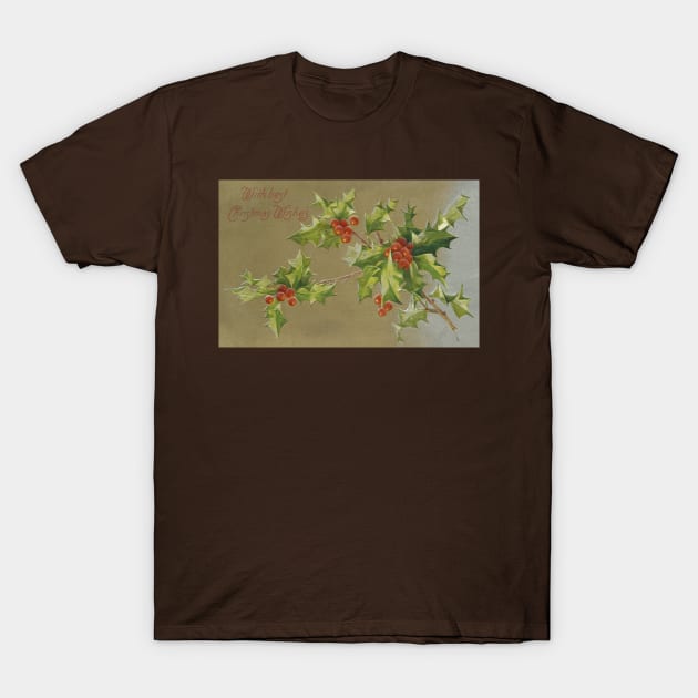 An Old Fashioned Christmas Wish - Vintage Postcard T-Shirt by ButterflyInTheAttic